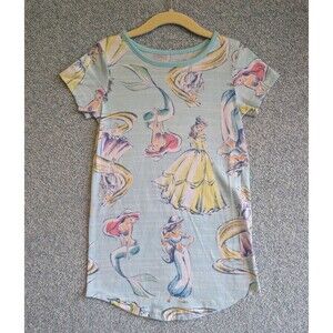 Disney Princess Girls Size 4/5T Blue Pullover Nightgown Sleepwear